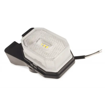 Lampa obrysowa biała LED z odblaskiem, uchwytem kątowym i przewodem 2x0,75 mm²